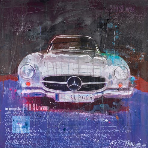 Mercedes-Benz 300 SL by Markus Haub - Original Painting on Box Canvas